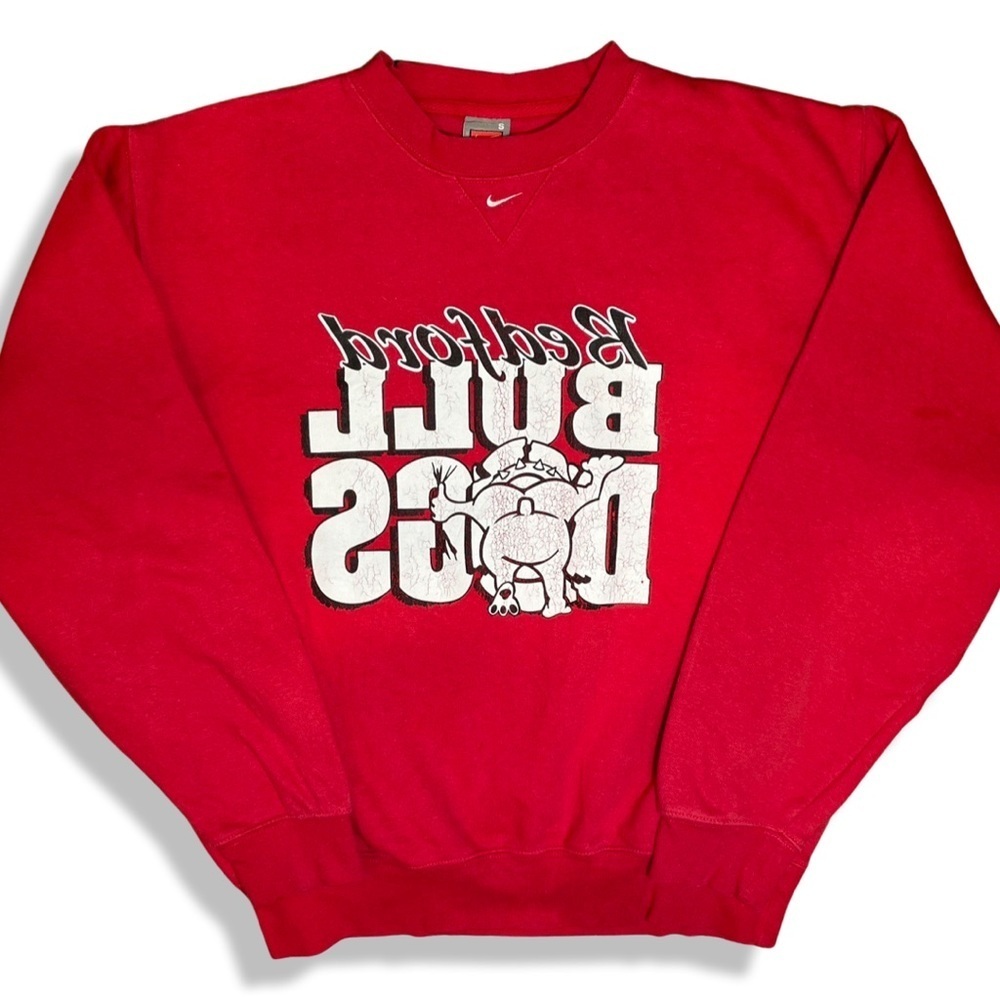 Vintage Nike Bedford Bulldogs CrewNeck Sweatshirt SIZE:S fits M